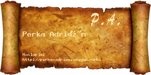 Perka Adrián névjegykártya